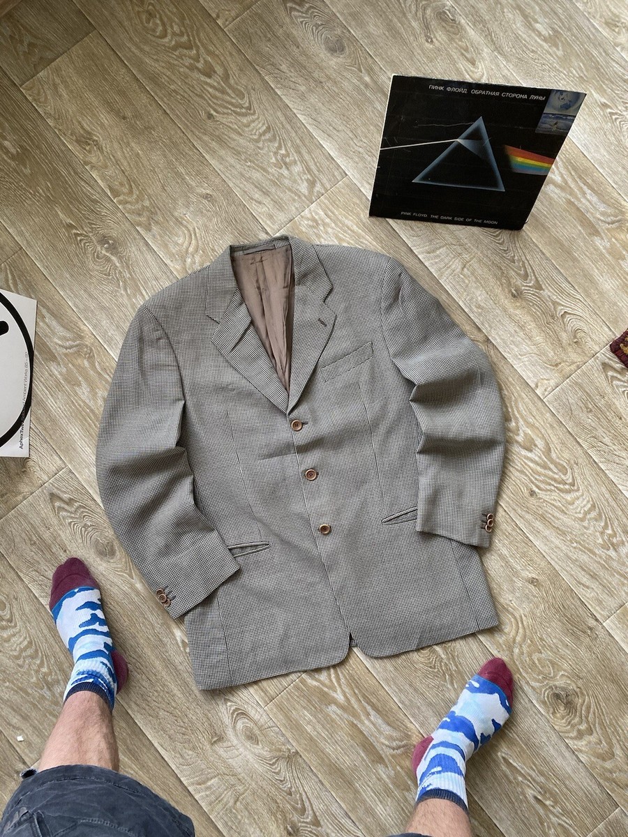 VINTAGE 80s Giorgio Armani MANI Jacket Blazer - Khaki/Gray - Italy