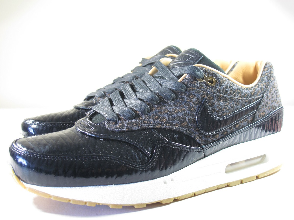 DS NIKE 2013 AIR MAX 1 FB WOVEN BLACK LEOPARD 9.5 - 10 VINTAGE