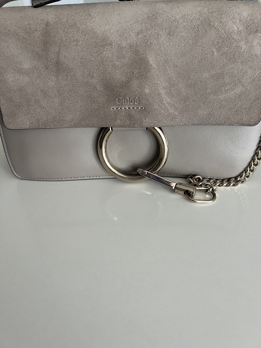Excellent Used Condition Chloe Faye Small Grey Gray Crossbody Bag