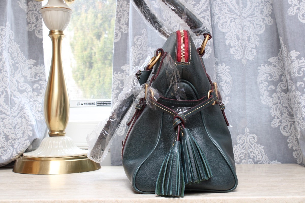 Dooney & Bourke - Florentine Leather Domed Buckle Satchel - Teal