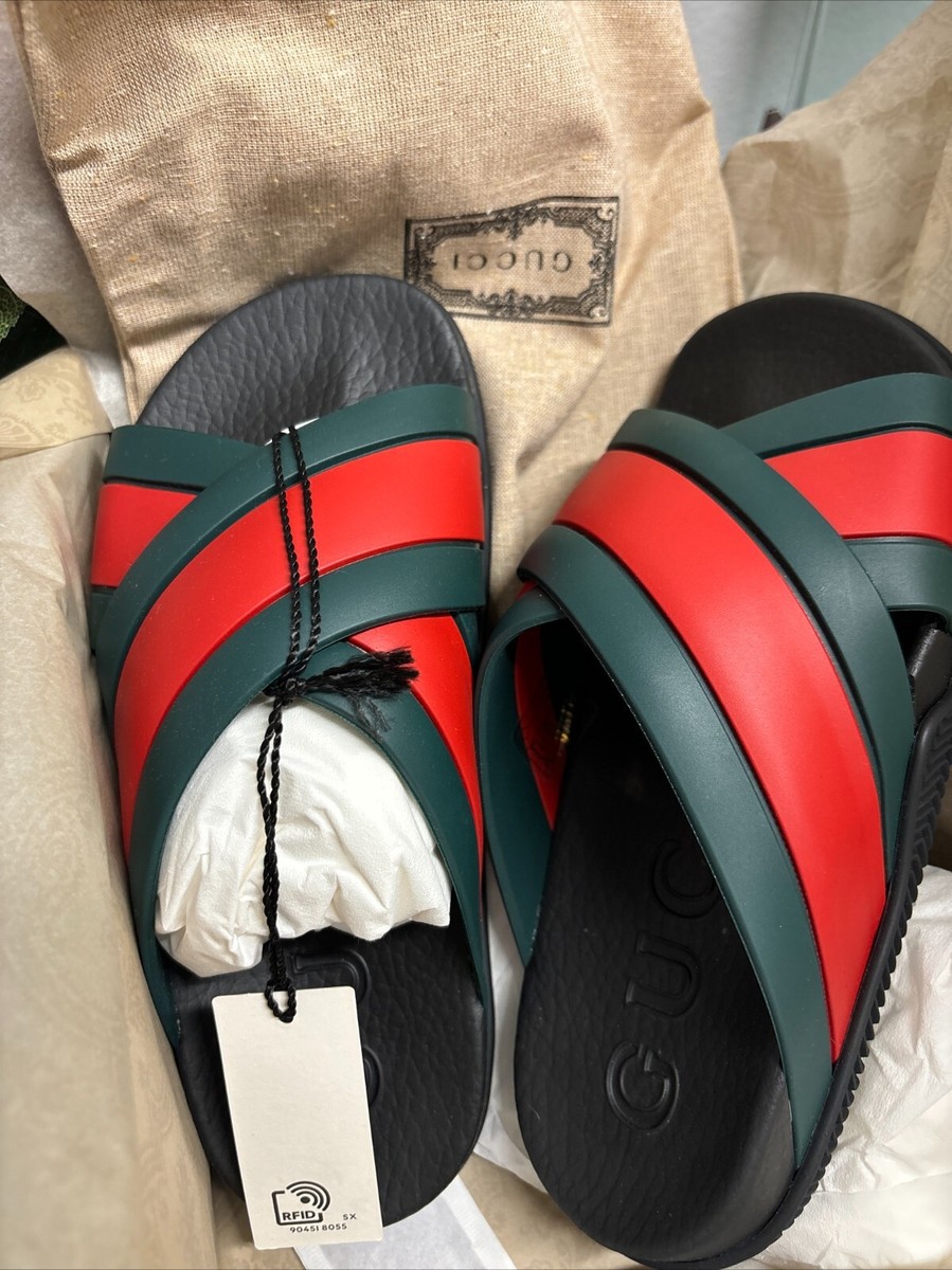GUCCI Rubber Sandal/ Web Slide 