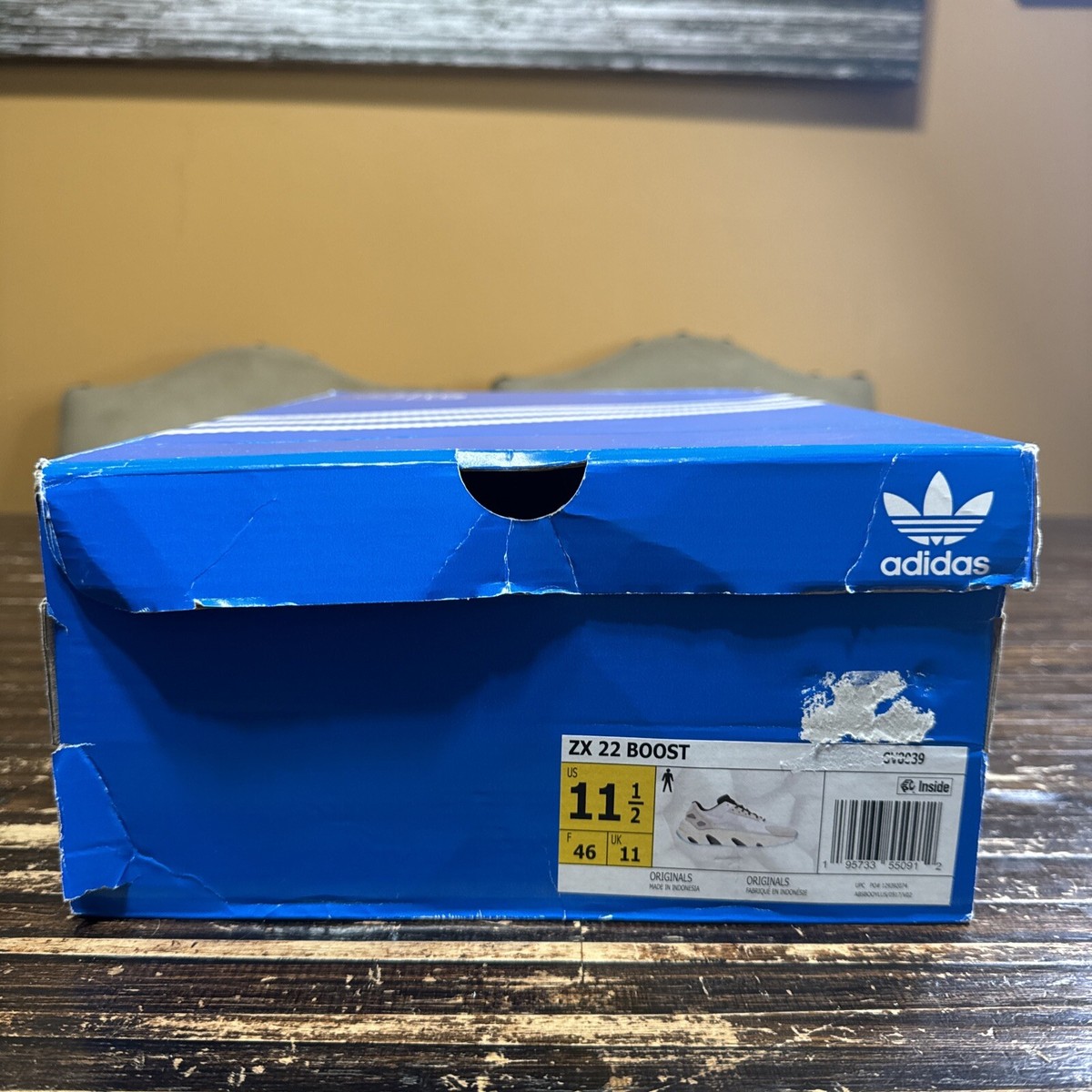 Men's Size 11.5- adidas ZX 22 Boost Crystal White Blue GV8039 | eBay