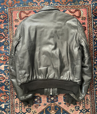 VTG 60s William Barry Steerhide Leather Flight Bomber Jacket Lined