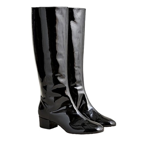 Valentino Garavani Thigh High Over The Knee Black Patent Leather