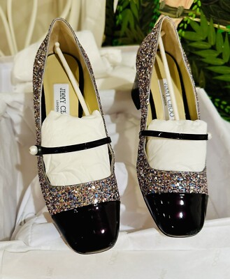 Jimmy Choo Woman Shoes Mary-Jane Style ELISA 45 CFZ BLACK SPRINKLE