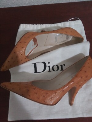 Christian Dior Genuine Ostrich Exotic Skin High Heel Shoes!! | eBay