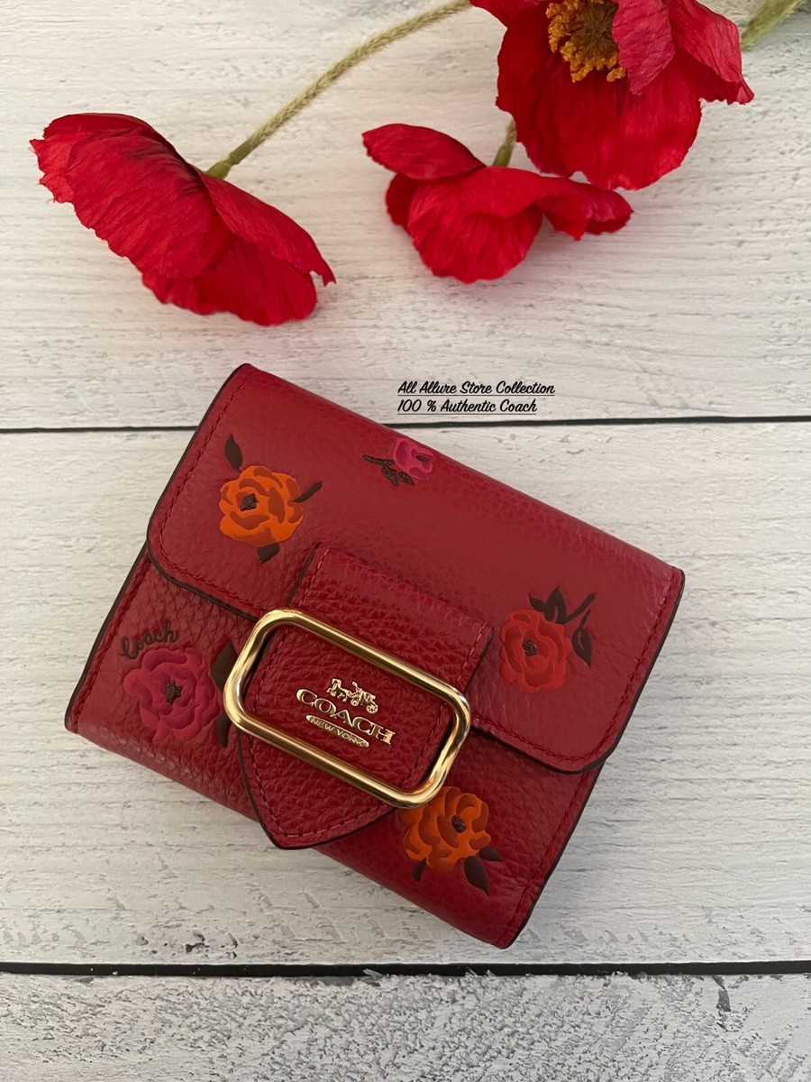 NWT Coach Small Morgan Wallet With Jumbo Floral/Peony Print | eBay
