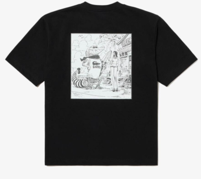 LACOSTE ONE PIECE collaboration Printed T-shirt color Black Size