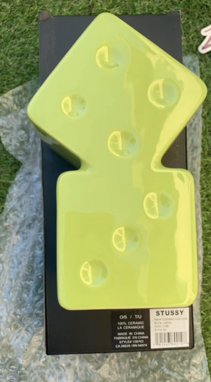 Stussy Dice Vase 100% Ceramic Lime 138703 0412 | eBay