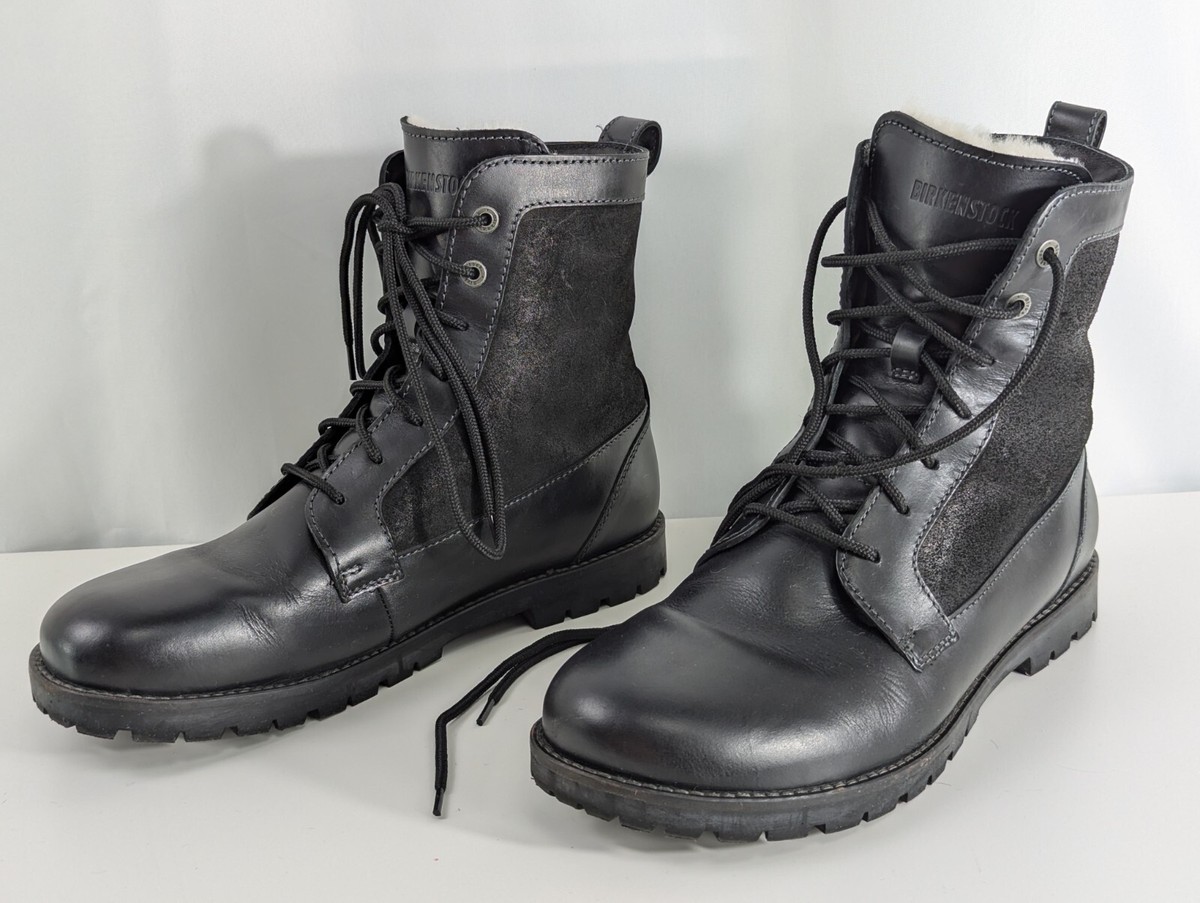 BIRKENSTOCK GILFORD High Lined Mid Calf Black Leather Lace Up