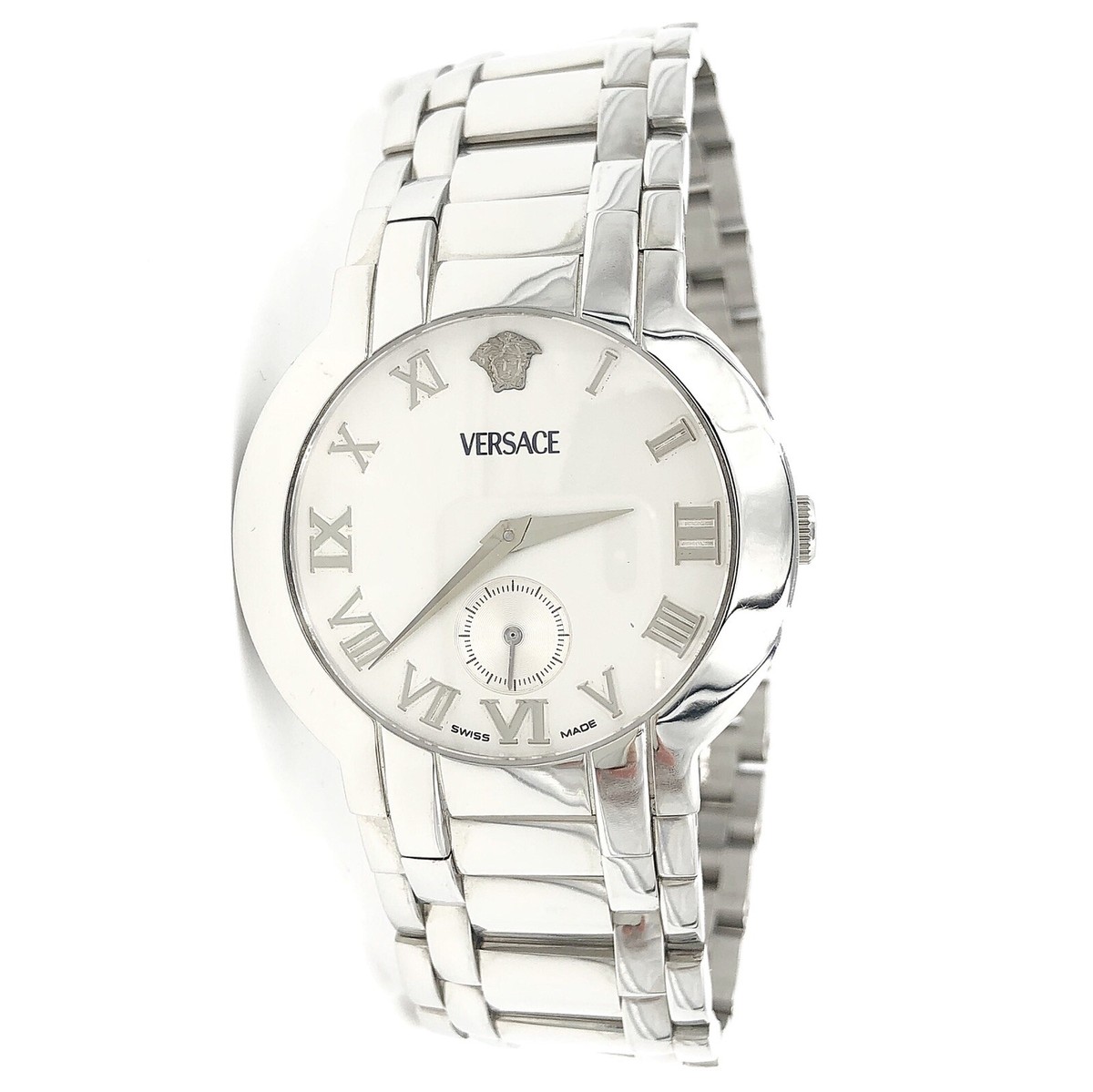 Versace Madison BLQ99 Roman Numeral White Dial Stainless Steel