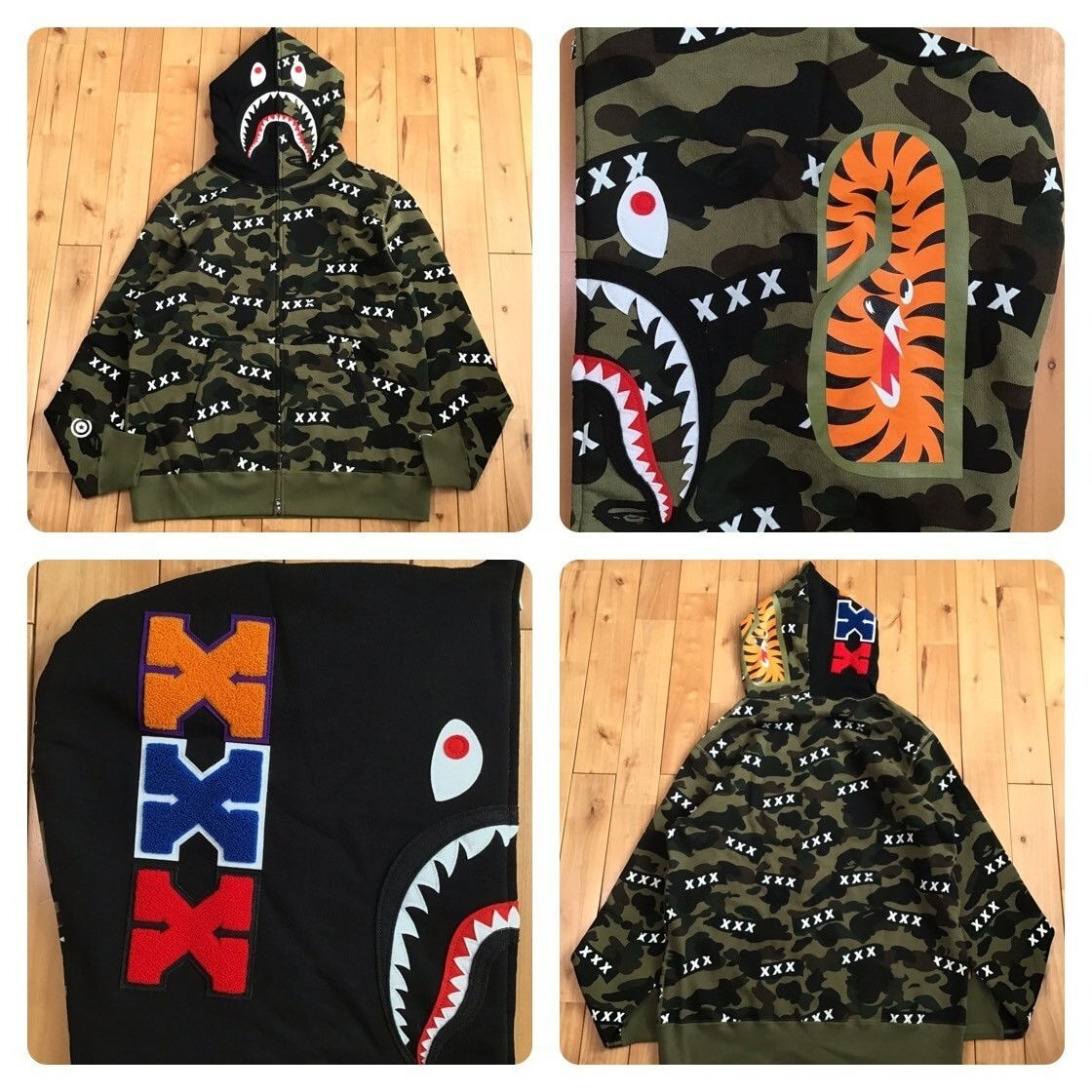 BAPE × GOD SELECTION XXX Shark Full Zip Hoodie A Bathing Ape Size