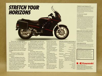 Vintage 1992 Kawasaki Concours ZG1000 A7 Motorcycle Brochure