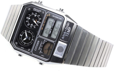 Citizen ANA-DIGI TEMP Silver JG2101-78E Analog Digital Brand New