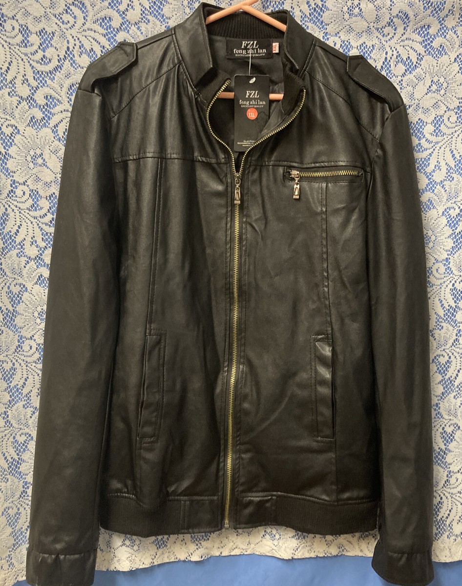 Womens Faux LEATHER Jacket. Feng Zhi Lan XXL. P-P 21,C-H 29
