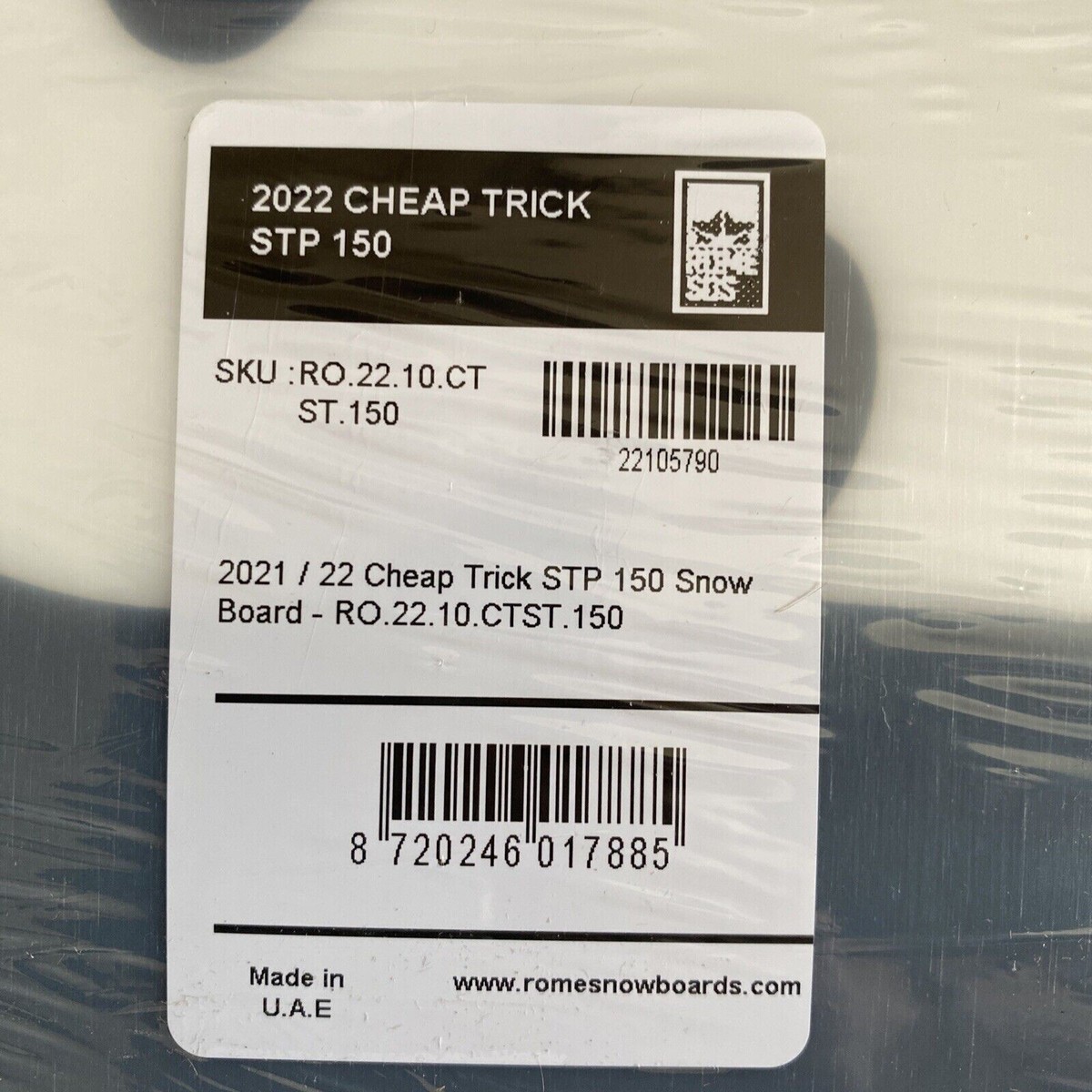 Rome SDS Cheap Trick 150cm Snowboard White Gray Black Blue 2022
