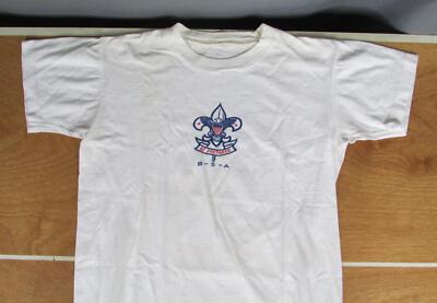 Vintage 1960s Boy Scout Be Prepared White Cotton Single Stitch T