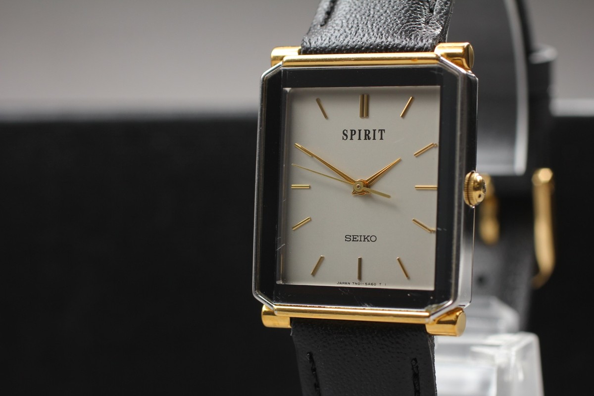 Vintage 1992 Exc+4 Seiko Spirit 7N01-5A50 Gold Two-Tone Quartz