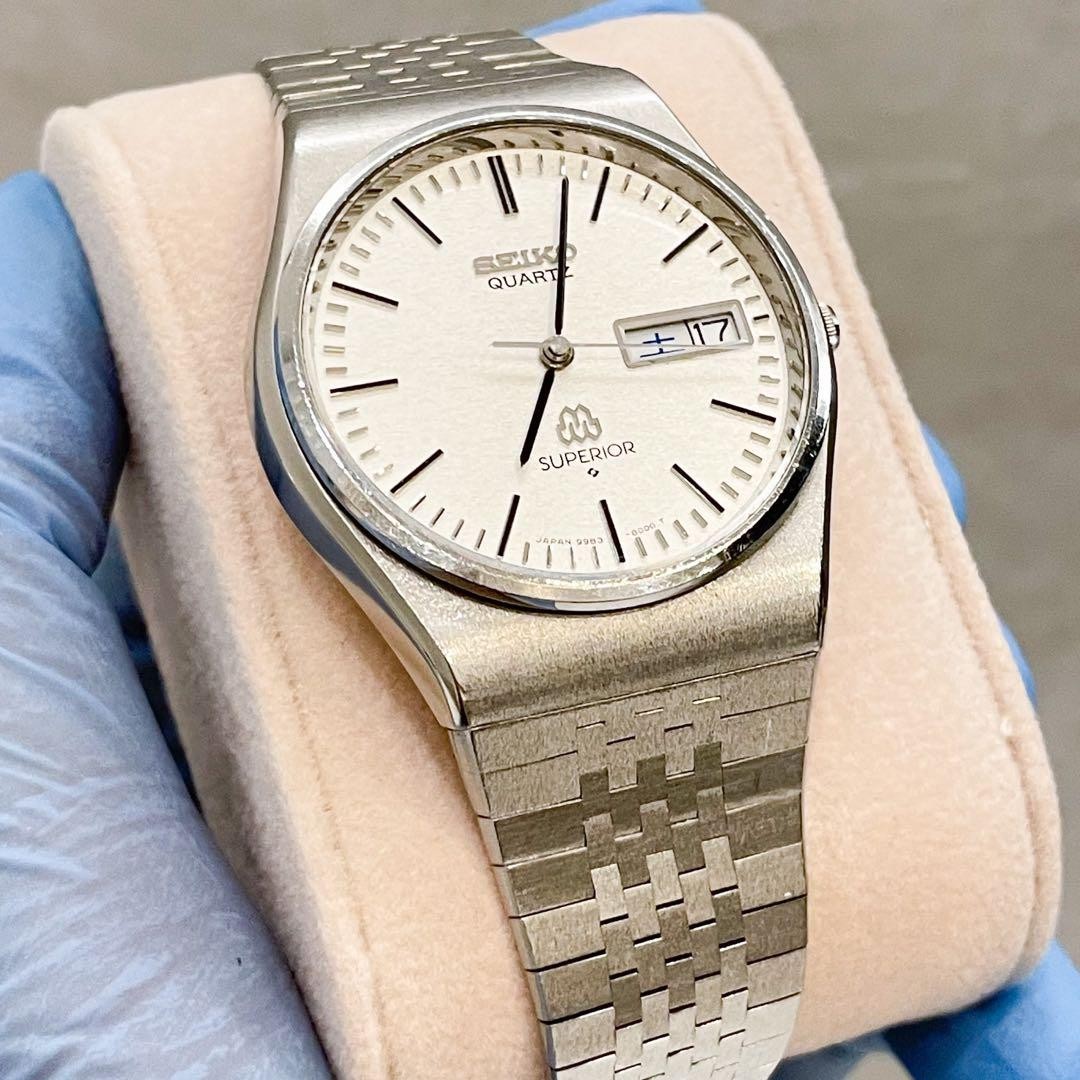 Rare SEIKO Superior 9983-8000 Twin Quartz Vintage Watch Day-Date