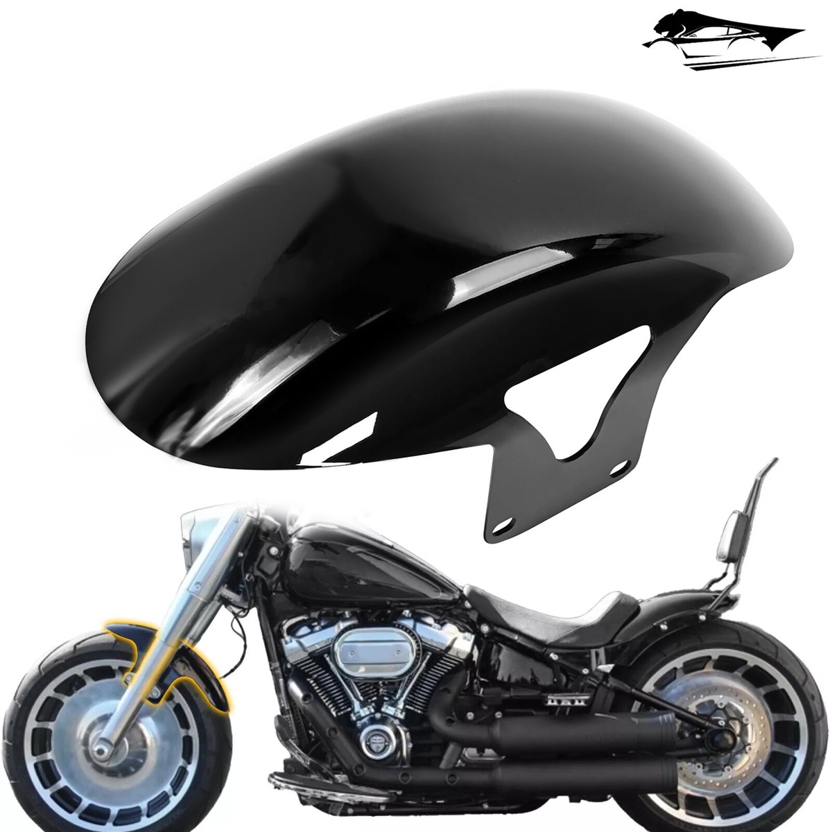 Black Short Front Fender For Harley M8 Softail Fatboy 160 R18