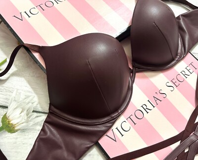 Victoria's Secret Bombshell Add-2-Cups Faux Leather Push-Up Bra