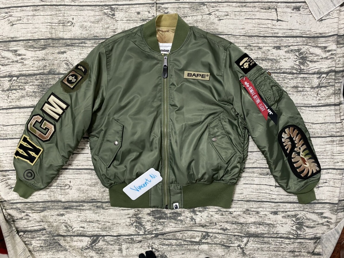 A BATHING APE BAPE X ALPHA INDUSTRIES REVERSIBLE MA-1 XL | eBay
