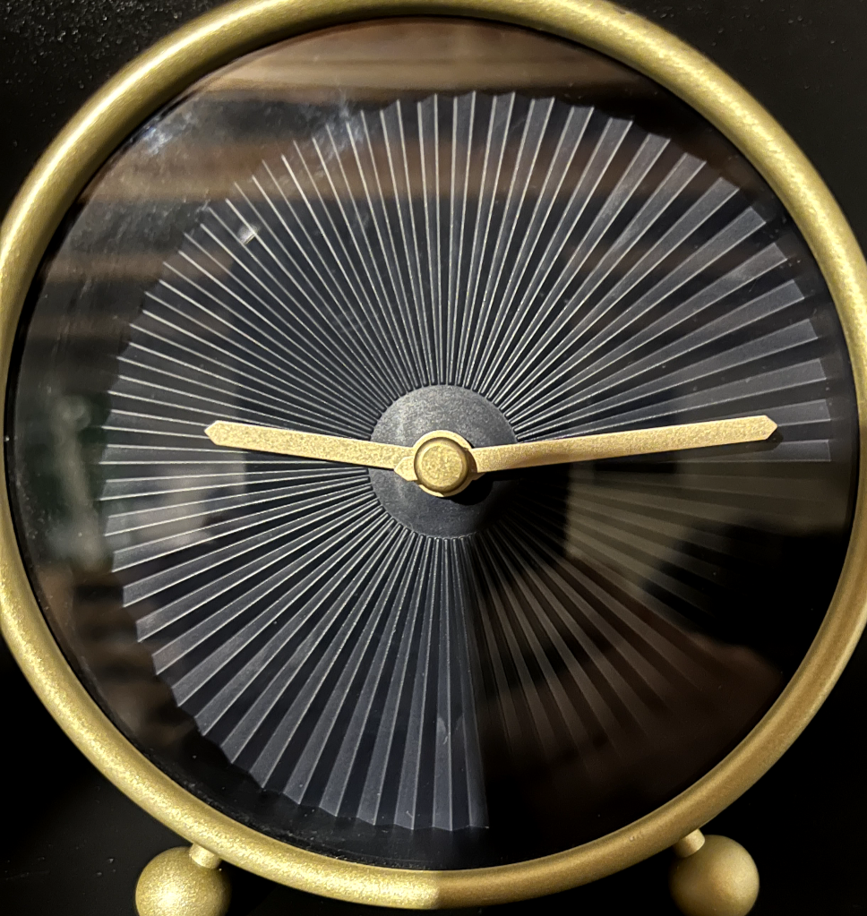 IKEA Analog MOD Desk Clock Gold Brushed Metal Case & Hands Black