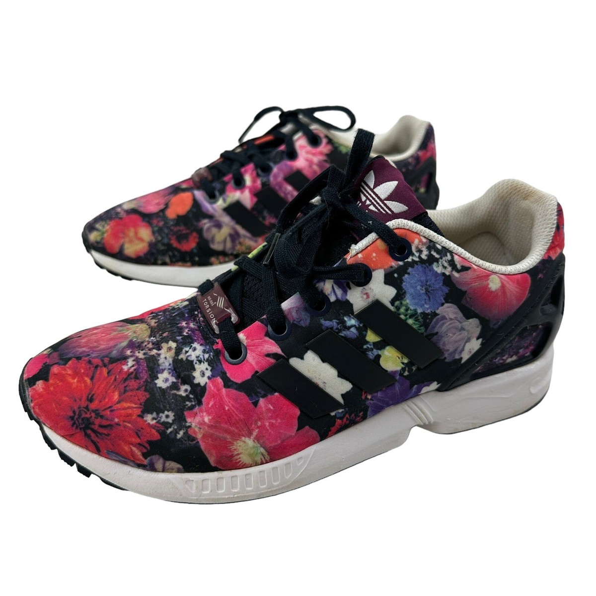 Adidas ZX Flux Torsion Multicolor Flower Sneakers Ortholite