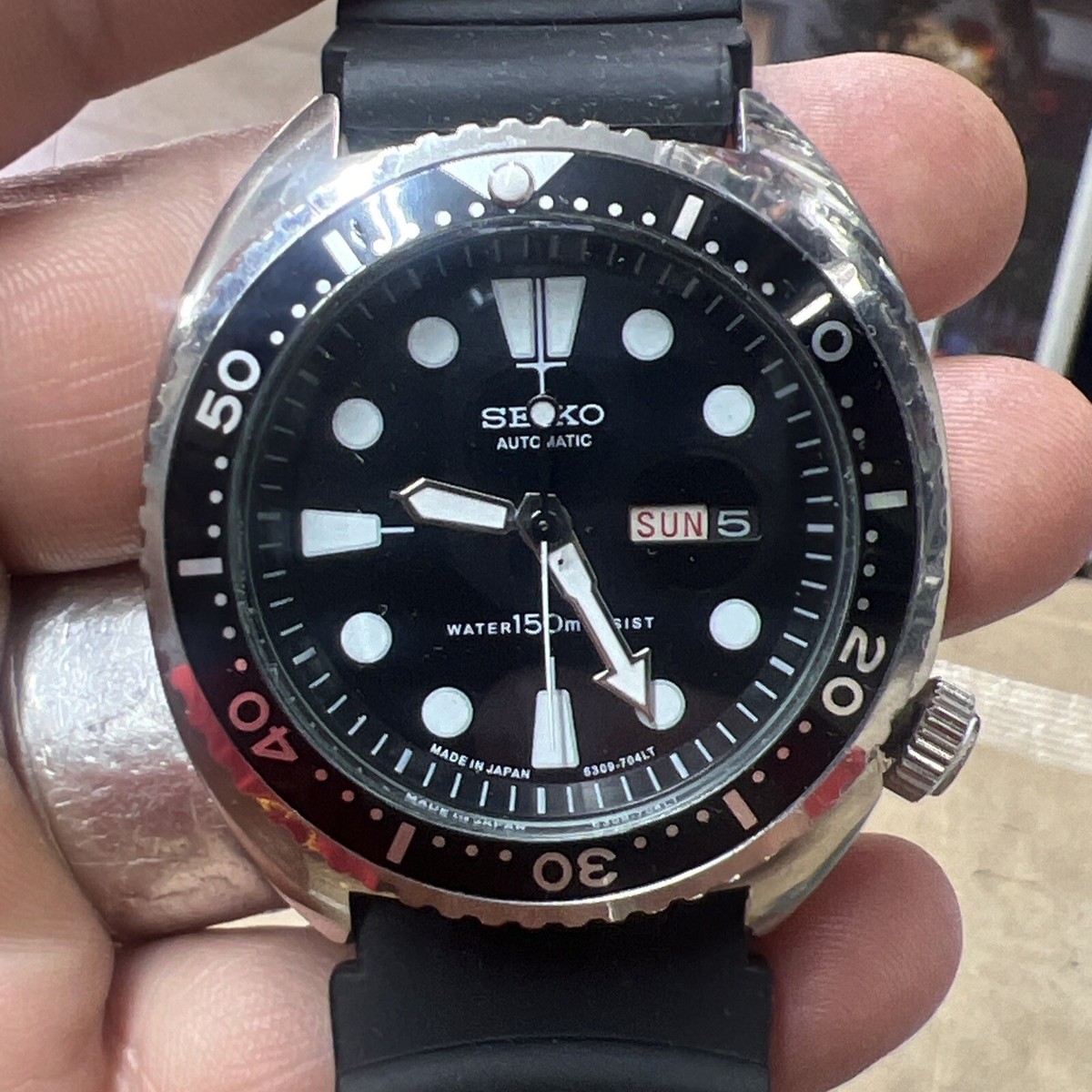 Vintage Seiko 6309-704LT Automatic Turtle Diver Day Date *READ