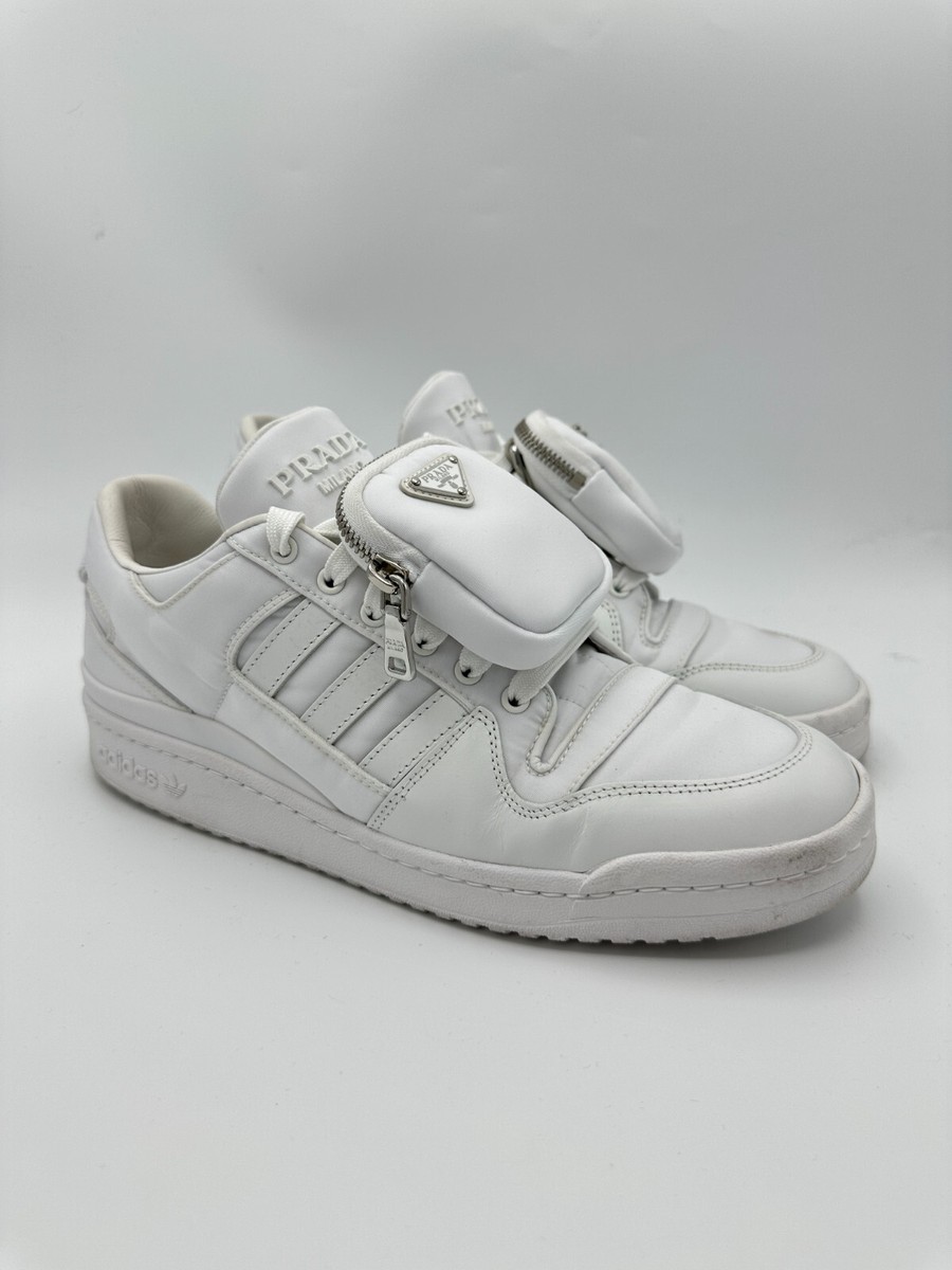 Size 9.5 - Prada x adidas Forum Low Re-Nylon White | eBay