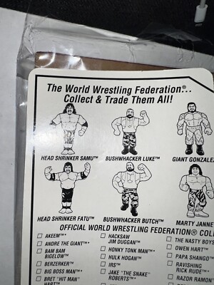 VINTAGE 1993 WWF HASBRO HEAD SHRINKER SAMU FIGURE WWE WCW mint on