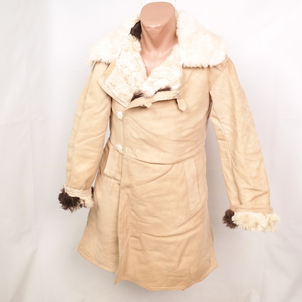 RED RKKA Army Sheepskin GUARD Coat Overcoat Soviet Fur TULUP USSR