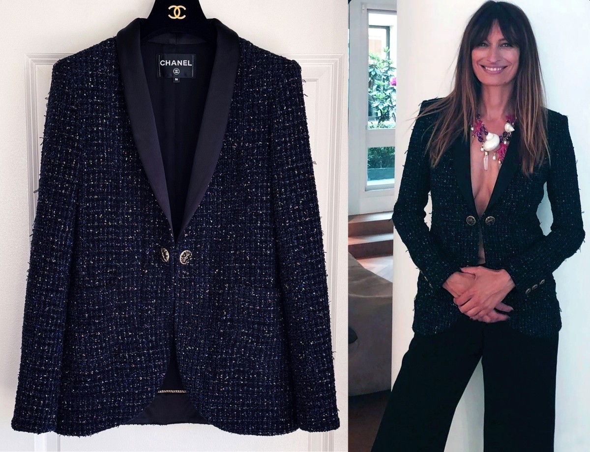 CHANEL 19A NY EGYPT NAVY BLUE BLACK PINK GREEN WOOL TWEED GRIPOIX