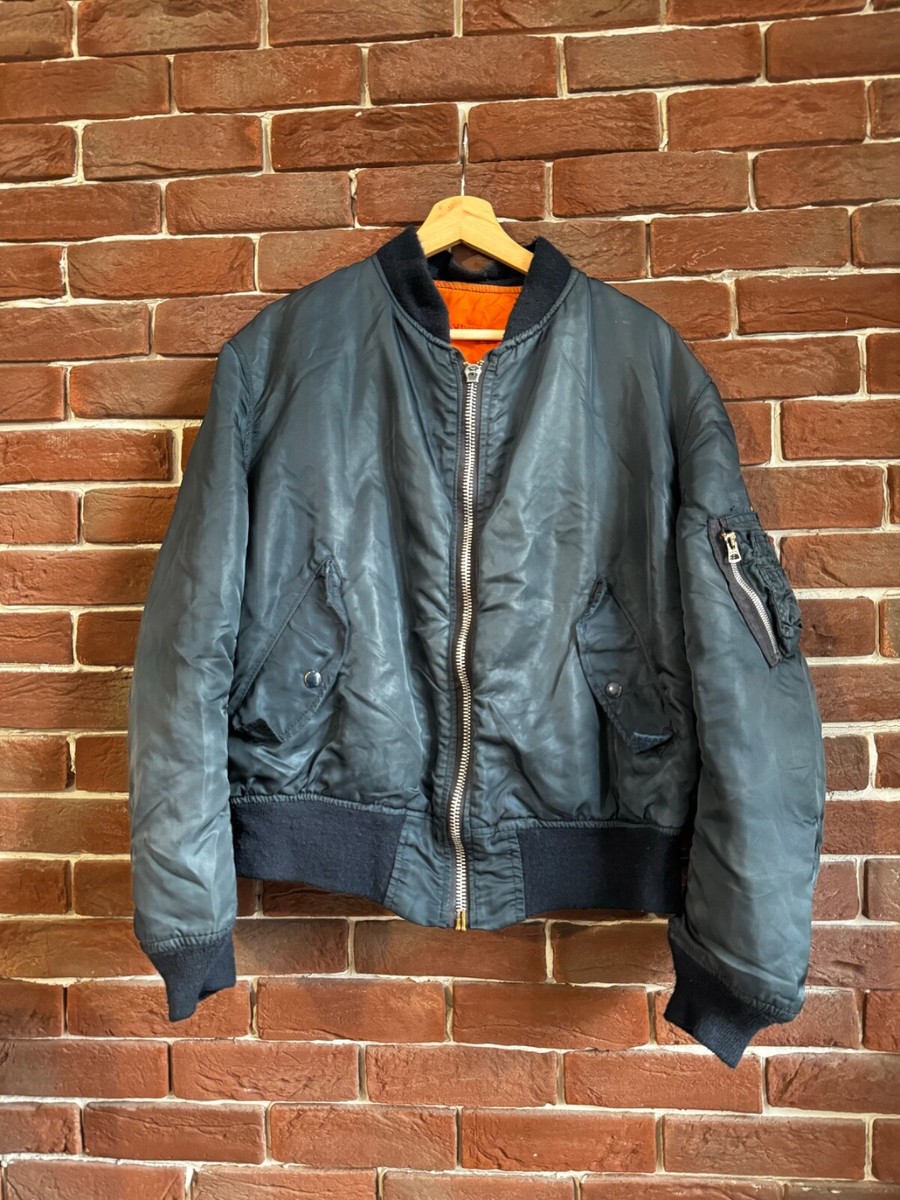 90s Alpha Industries Ma1 Flyer Vintage Nylon Bomber Jacket XL | eBay