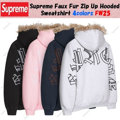 Supreme Faux Fur Zip Up Hooded Sweatshirt 4colors FW25 | eBay