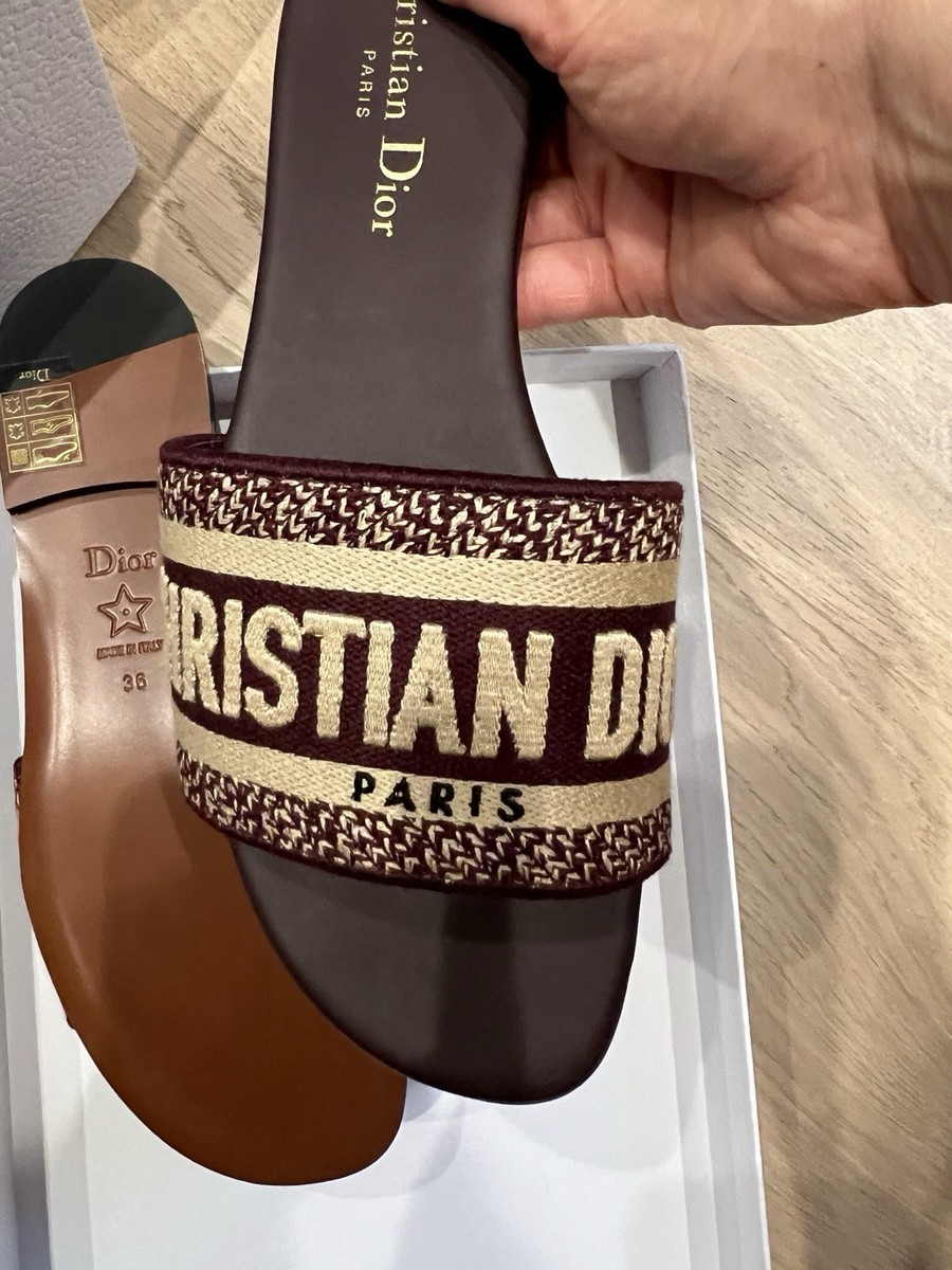 Authentic NEW Christian Dior Dway Slides- Size 36 Burgundy | eBay
