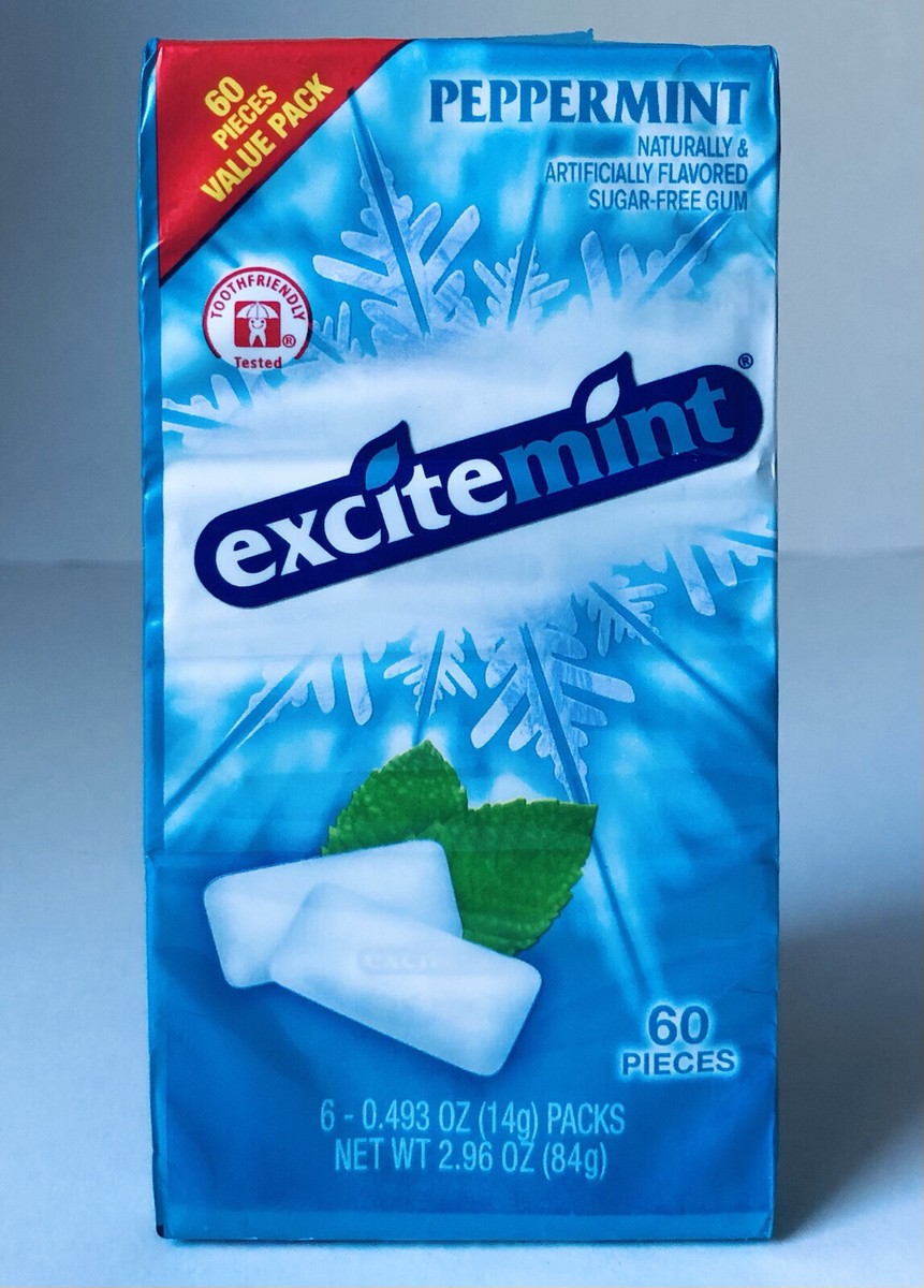 Vintage 2012 Aldi EXCITEMINT Gum Pack SEALED 5” candy container