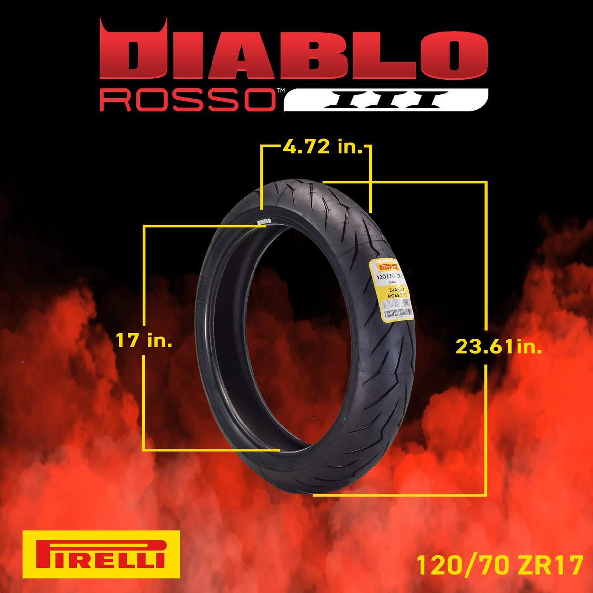 Pirelli Diablo Rosso III 120/70 ZR17 Front Motorcycle Tire | eBay