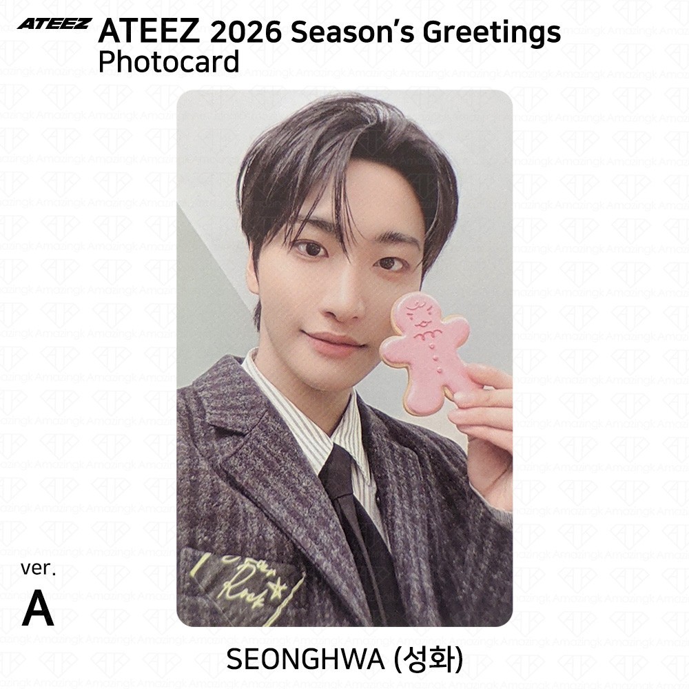 ON HAND] ATEEZ 2026 Season's Greetings Photocard ID Photo Postcard