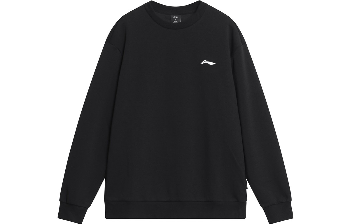 Li-Ning Solid Color Round Neck Logo Casual Knitted Sports Fleece