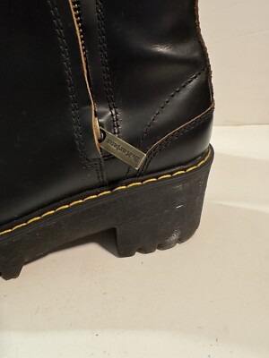 Dr. Martens Rometty II US 7 Boots Black Smooth Platform Chunky Zip