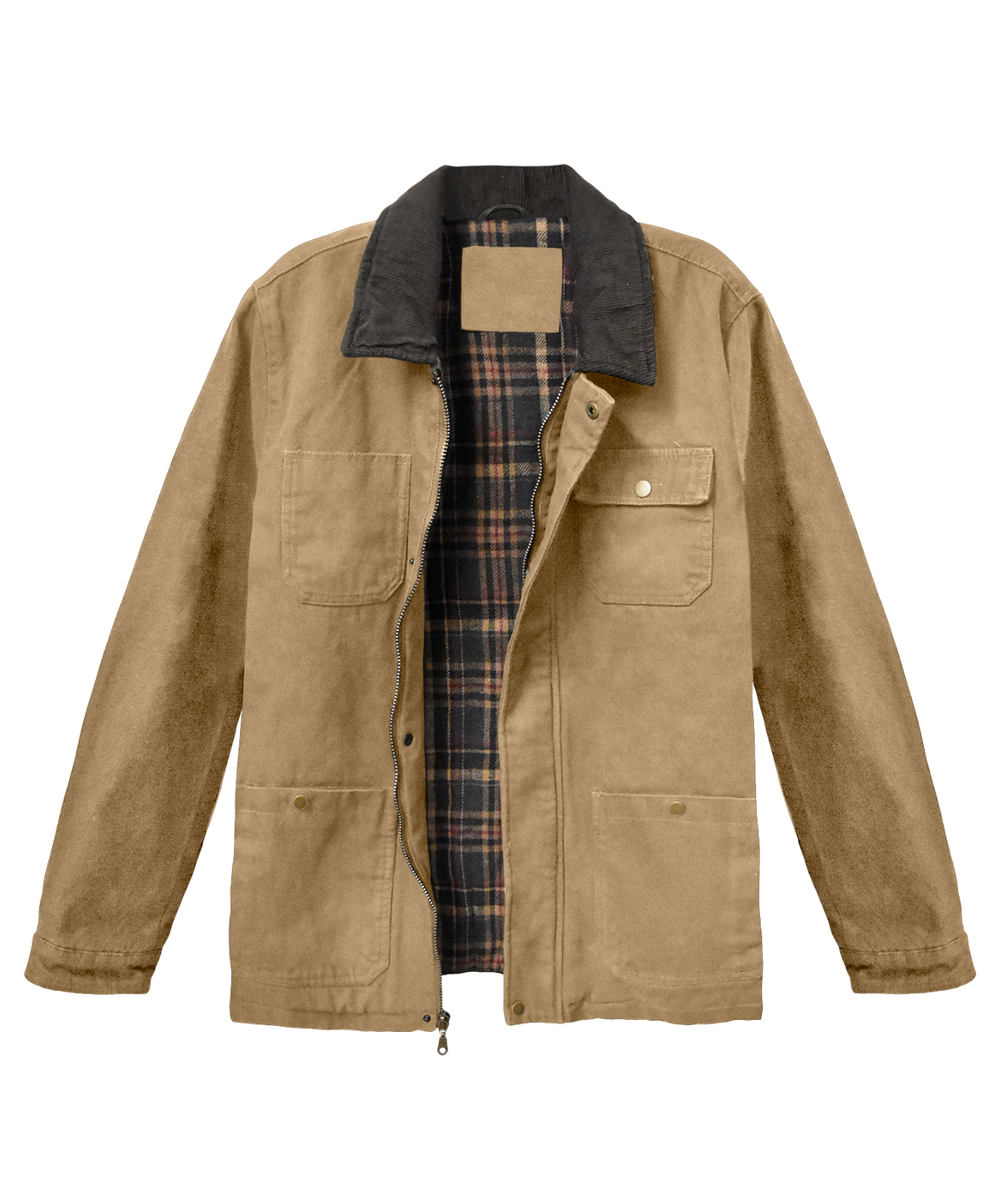 Victory Outfitters Men's Heavy Canvas Zip Jacket with Flannel