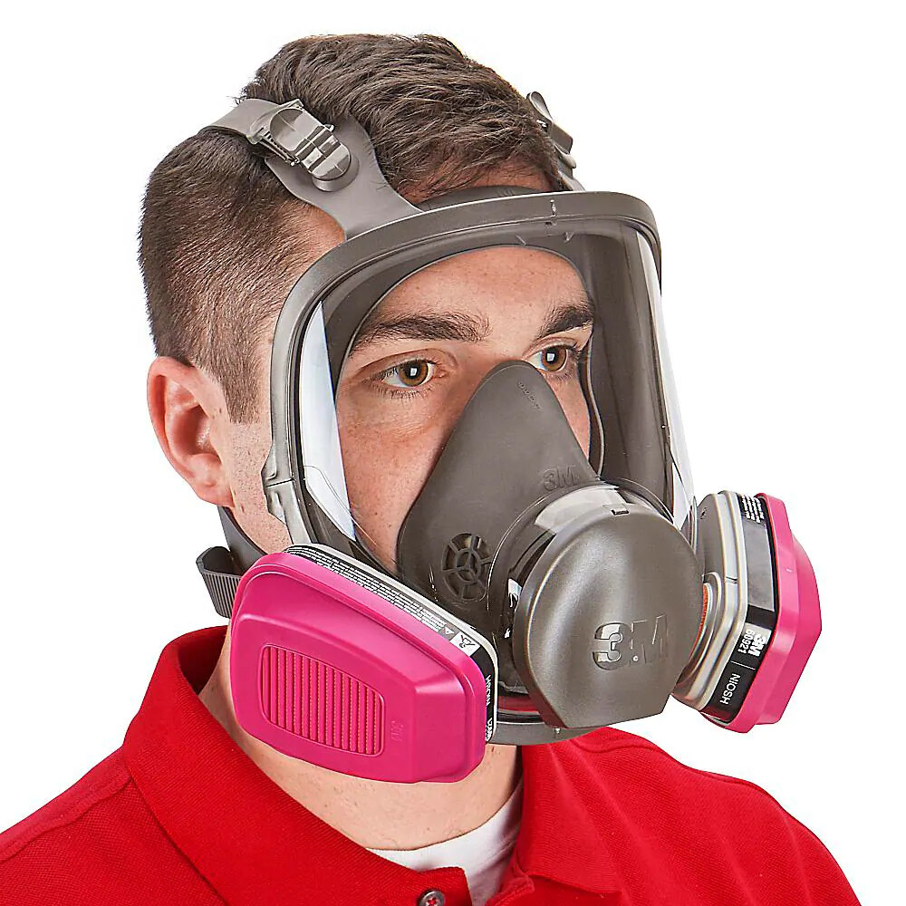 3M 6800 FULL FACE PPE Respirator Mask & 2- 60921 Organic Vapor