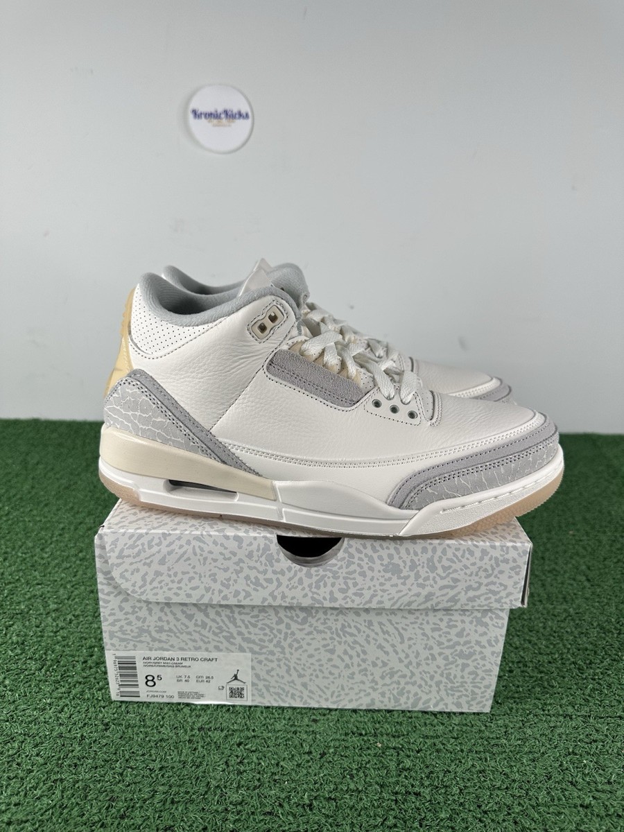 Size 8.5 - Air Jordan 3 Retro SE Craft Ivory - New | eBay