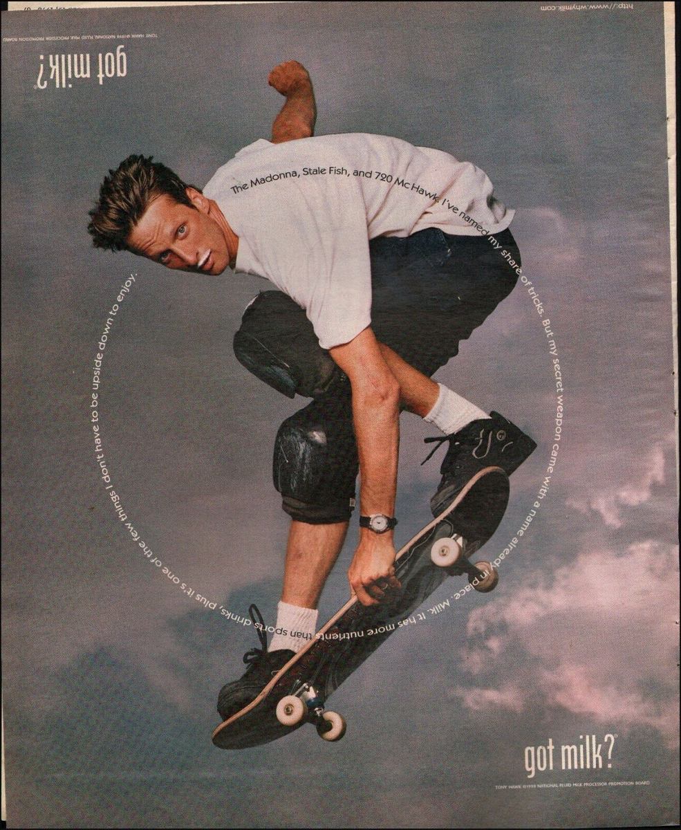1998 Vintage ad got milk? Tony Hawk Skateboarder Shoes watch