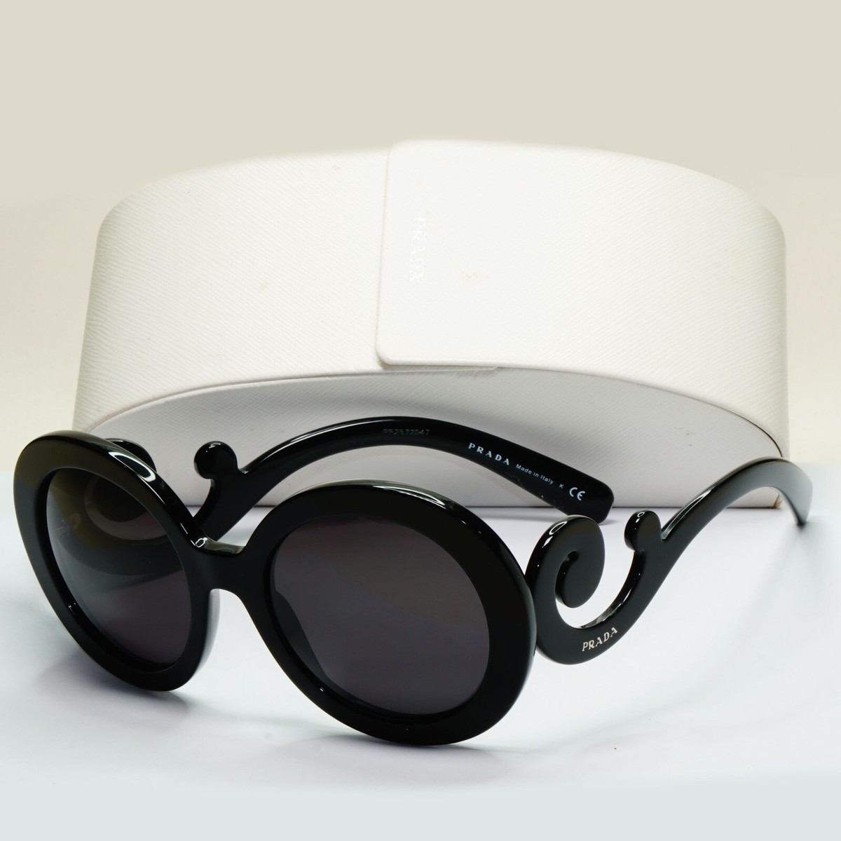 Prada Sunglasses Swirl Baroque Round Black PR27NS SPR 27N 1AB-3M1