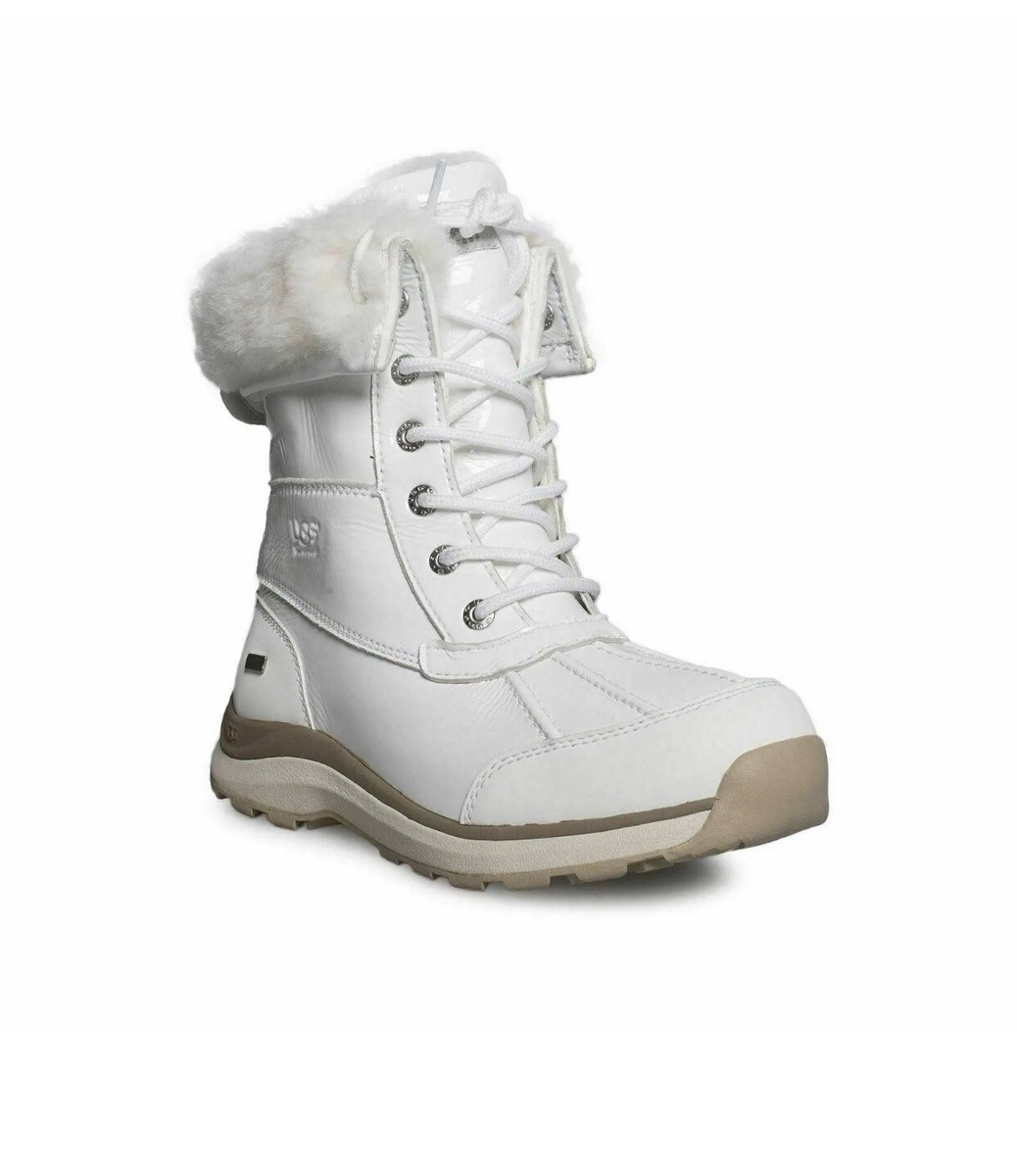 UGG ADIRONDACK III PATENT WHITE WATERPROOF BOOT US 10/UK 8/EU 41