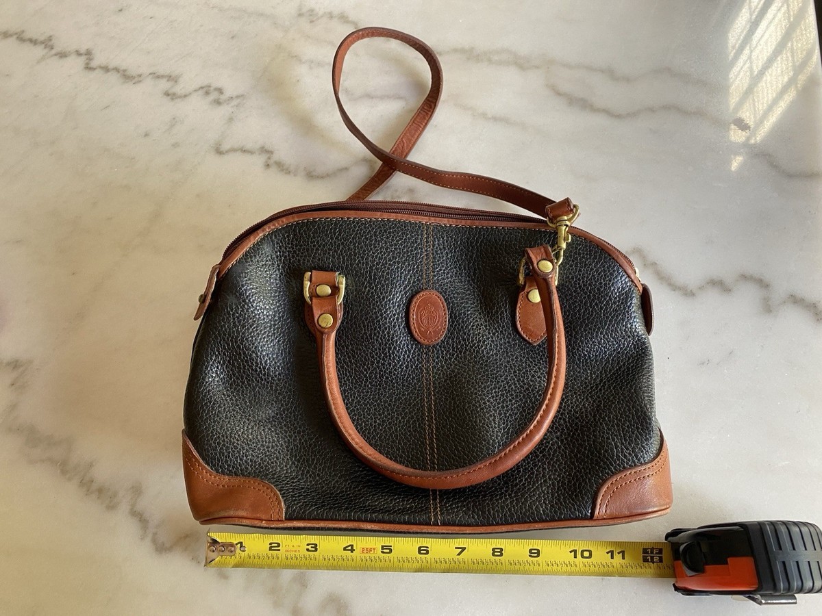 Vintage Liz Claiborne Crossbody Purse Black/Brown Leather Handbag