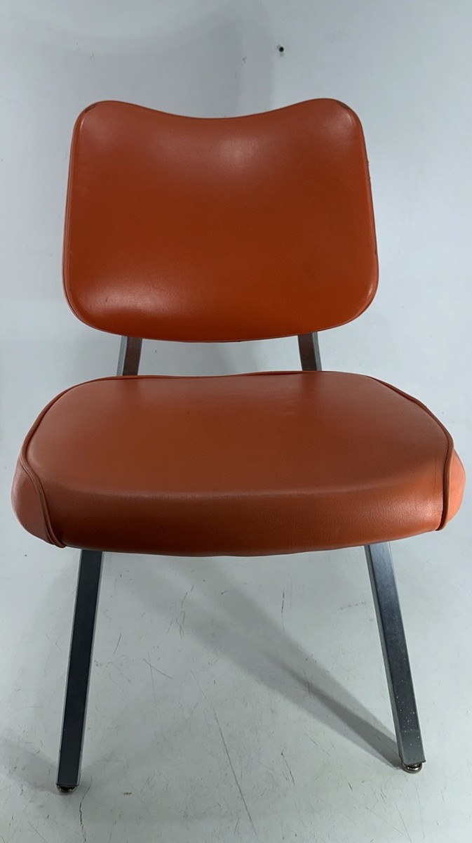Classic Retro Office Chairs 1966 Royal metal Orange Vinyl | eBay