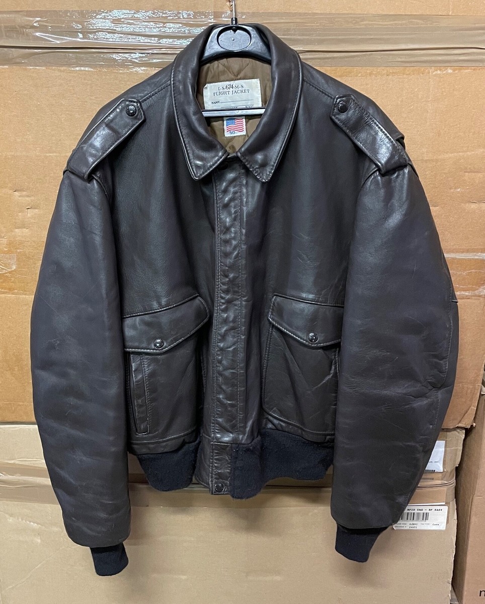 GENUINE VINTAGE SCHOTT IS 674 MS LEATHER FLIGHT JACKET BROWN EX